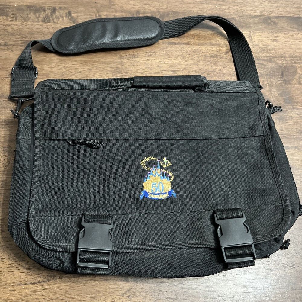 Disneyland 50 Gemline Messenger Bag Laptop Shoulder Strap Black Unisex 6520 50th